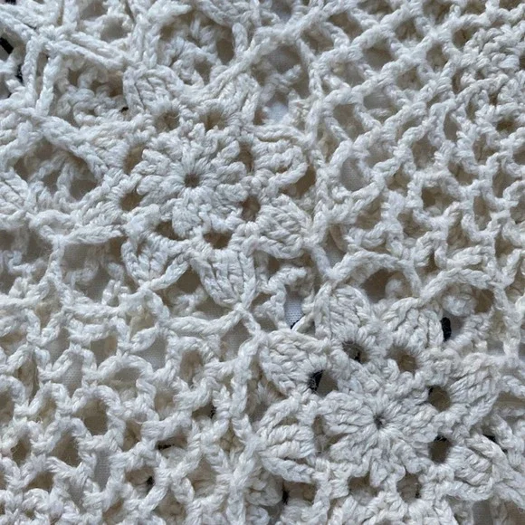 Creazioni Effeci Vintage Long Sleeved Crochet Knit Floral Shirt Sweater - Picture 6 of 7